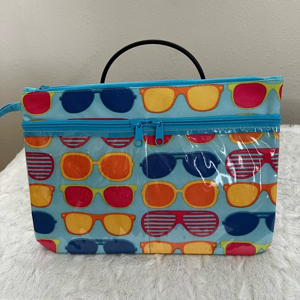 Beach Colorful Sunglasses Print Pouch For Swimwear